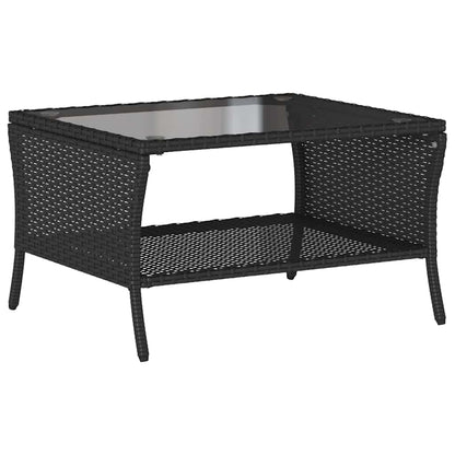 Zahradní Pohovka 2-Sedák S Polštáři&Stůl Black Poly Rattan
