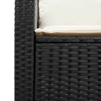 Zahradní Pohovka 2-Sedák S Polštáři&Stůl Black Poly Rattan