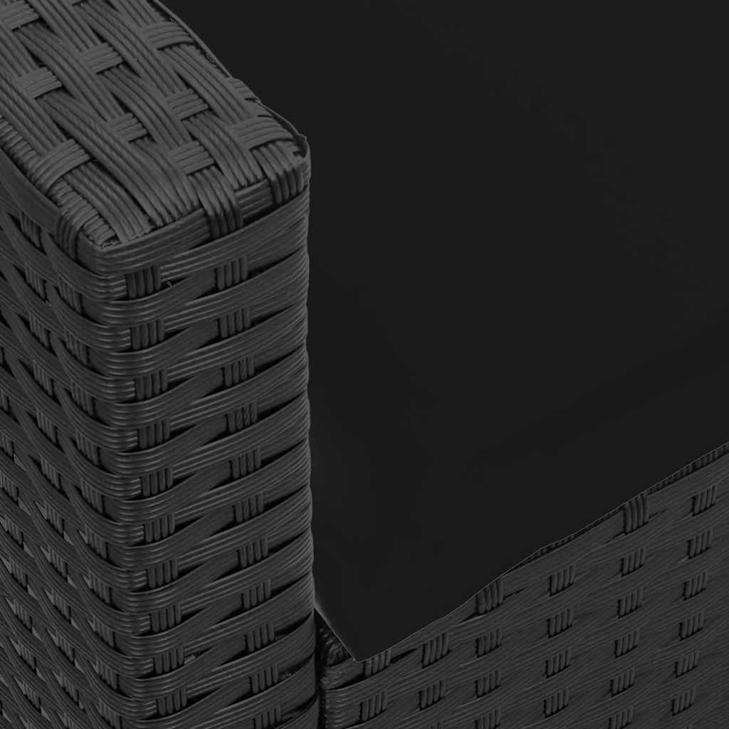 Zahradní Pohovka 5-Místná S Polštáři Black Poly Rattan