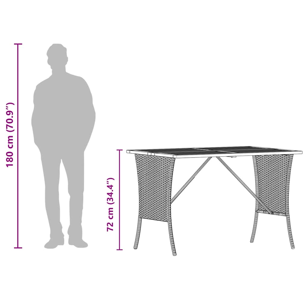 Zahradní Stůl S Akáciovou Deskou Béžový 105X75X72 Cm Polyratan