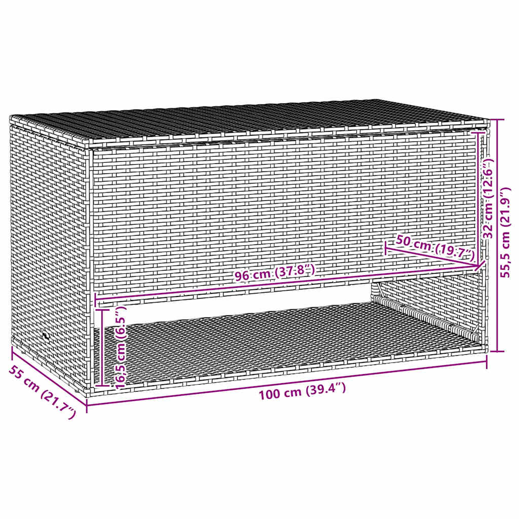 Box Na Venkovní Polštář 100X55X55,5 Cm Poly Ratan