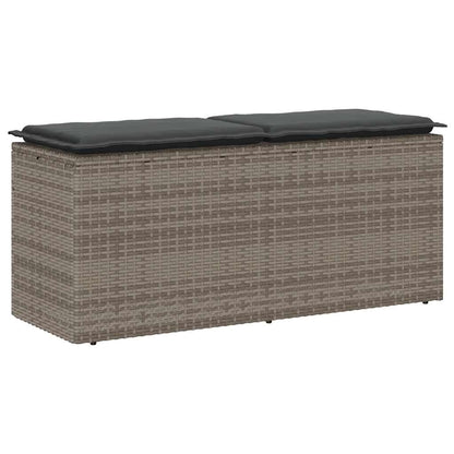 Zahradní Lavice S Poduškou Černá 110X40X44 Cm Polyratan