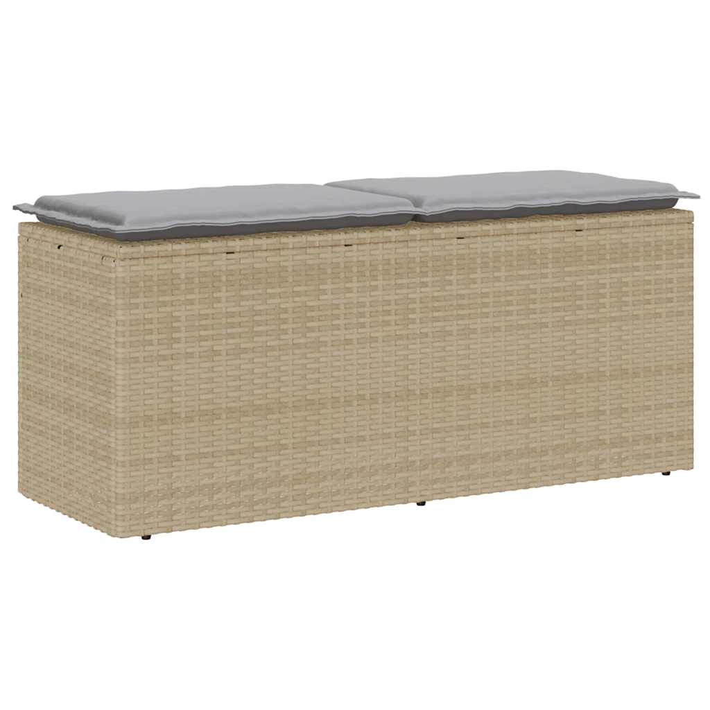 Zahradní Lavice S Poduškou Černá 110X40X44 Cm Polyratan