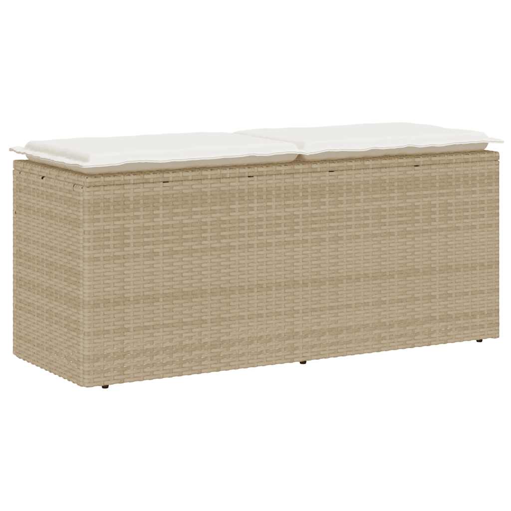 Zahradní Lavice S Poduškou Černá 110X40X44 Cm Polyratan