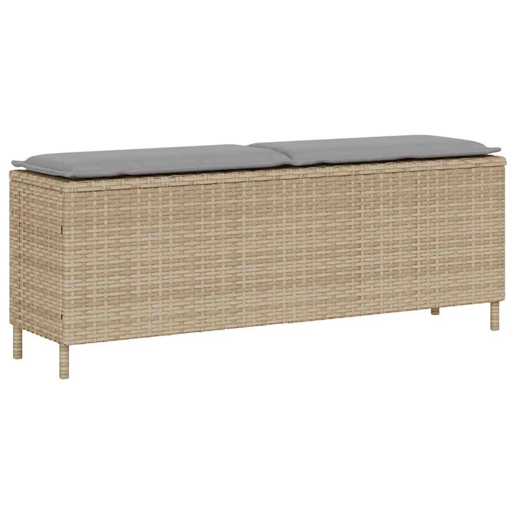 Zahradní Lavice S Poduškou Šedá 110X30X40,5 Cm Polyratan