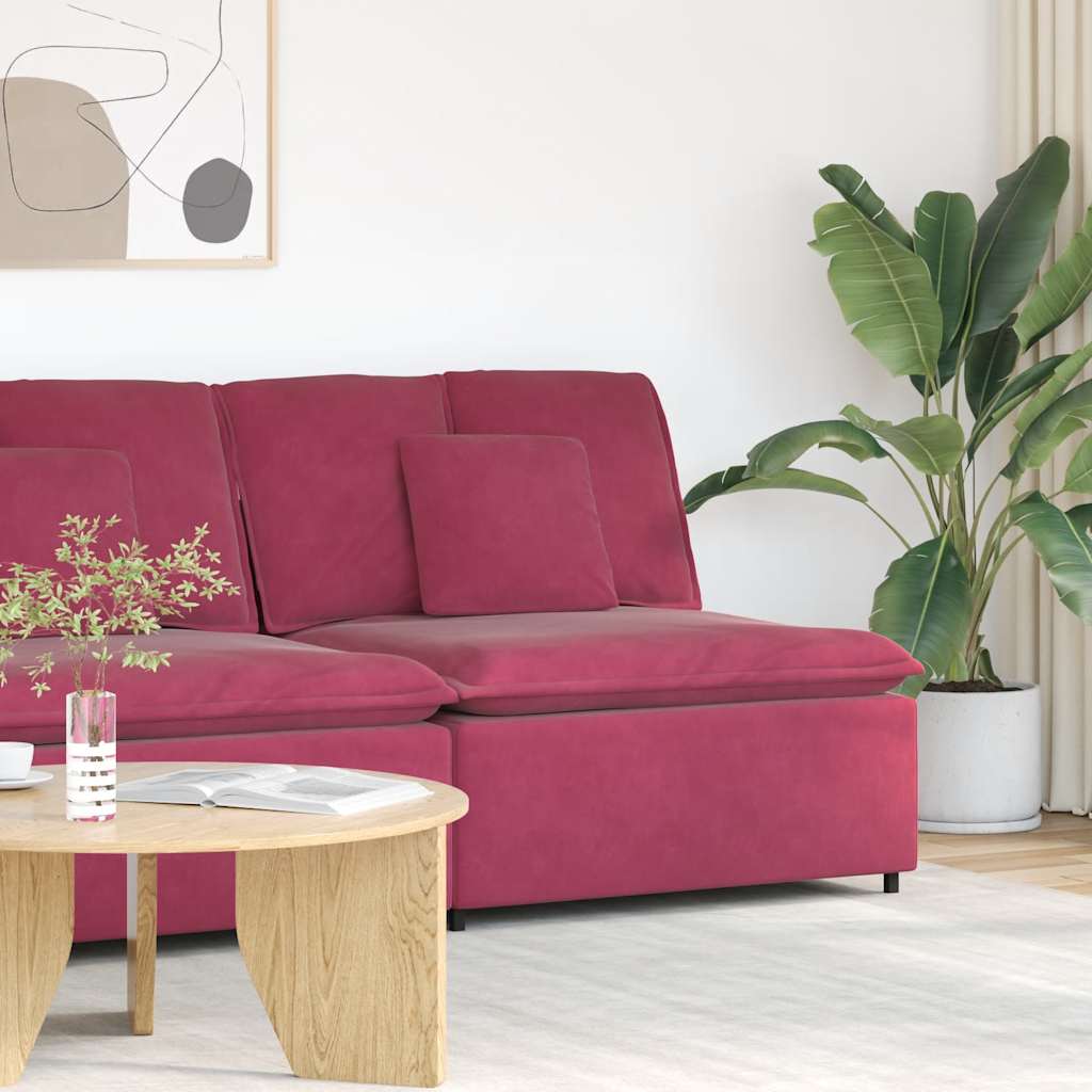 Modulární Středový Modul Pohovky S Polštáři Vínová 100 Cm