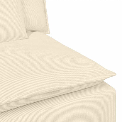 Modulární Středový Modul Pohovky S Polštáři Krémová 100 Cm
