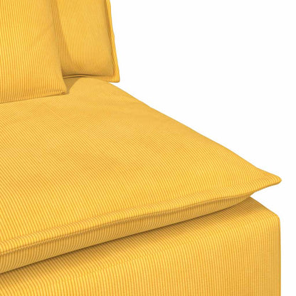 Modulární Středový Modul Pohovky S Polštáři Světle Žlutá 100 Cm