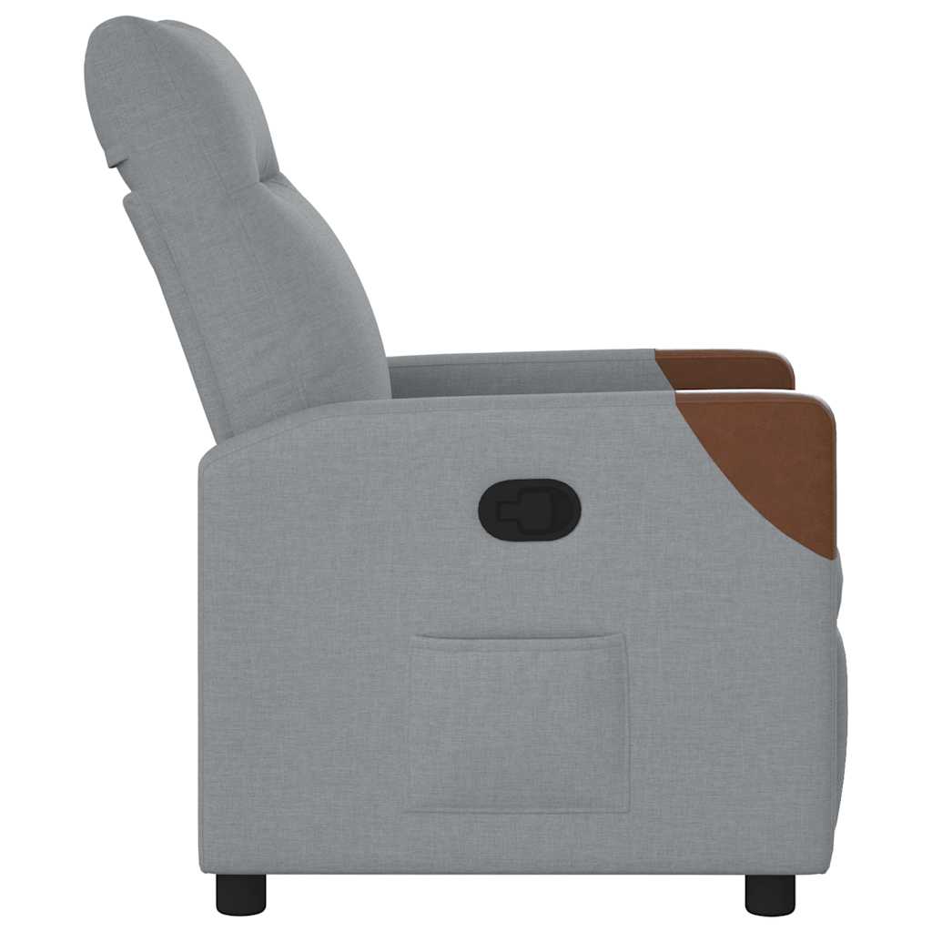 Polohovací Křeslo Světle Šedé Textil Světle Šedá
