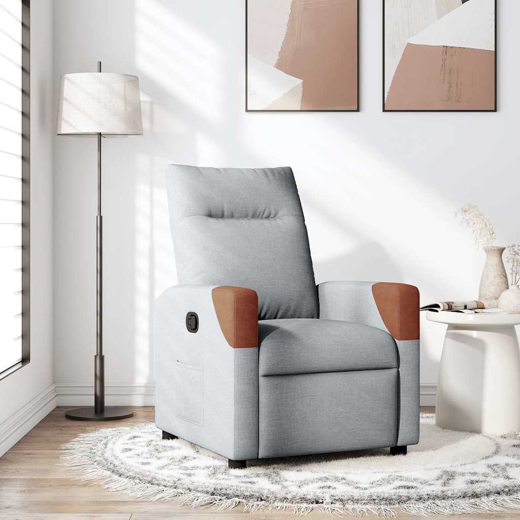 Polohovací Křeslo Světle Šedé Textil Světle Šedá