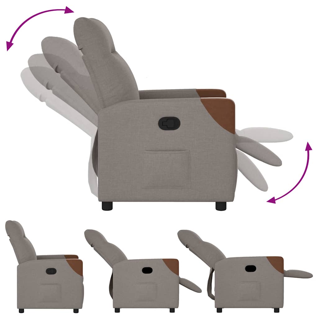 Polohovací Křeslo Textil Taupe