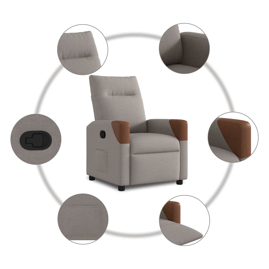 Polohovací Křeslo Textil Taupe