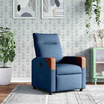 Elektrické Polohovací Křeslo Modré Textil Modrá