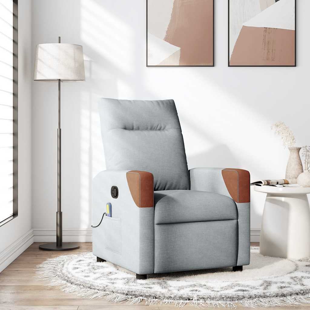 Polohovací Křeslo Světle Šedé Textil Světle Šedá