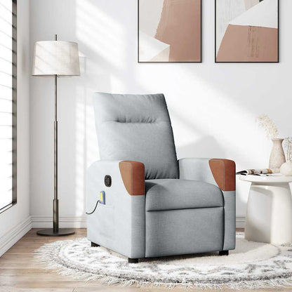 Polohovací Křeslo Světle Šedé Textil Světle Šedá
