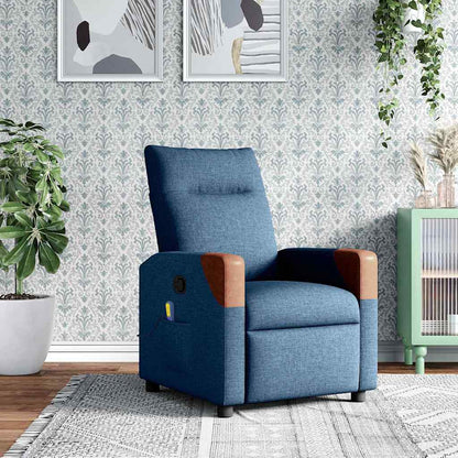 Elektrické Polohovací Křeslo Modré Textil Modrá