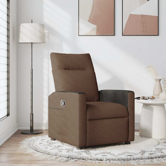 Polohovací Křeslo Hnědé Textil