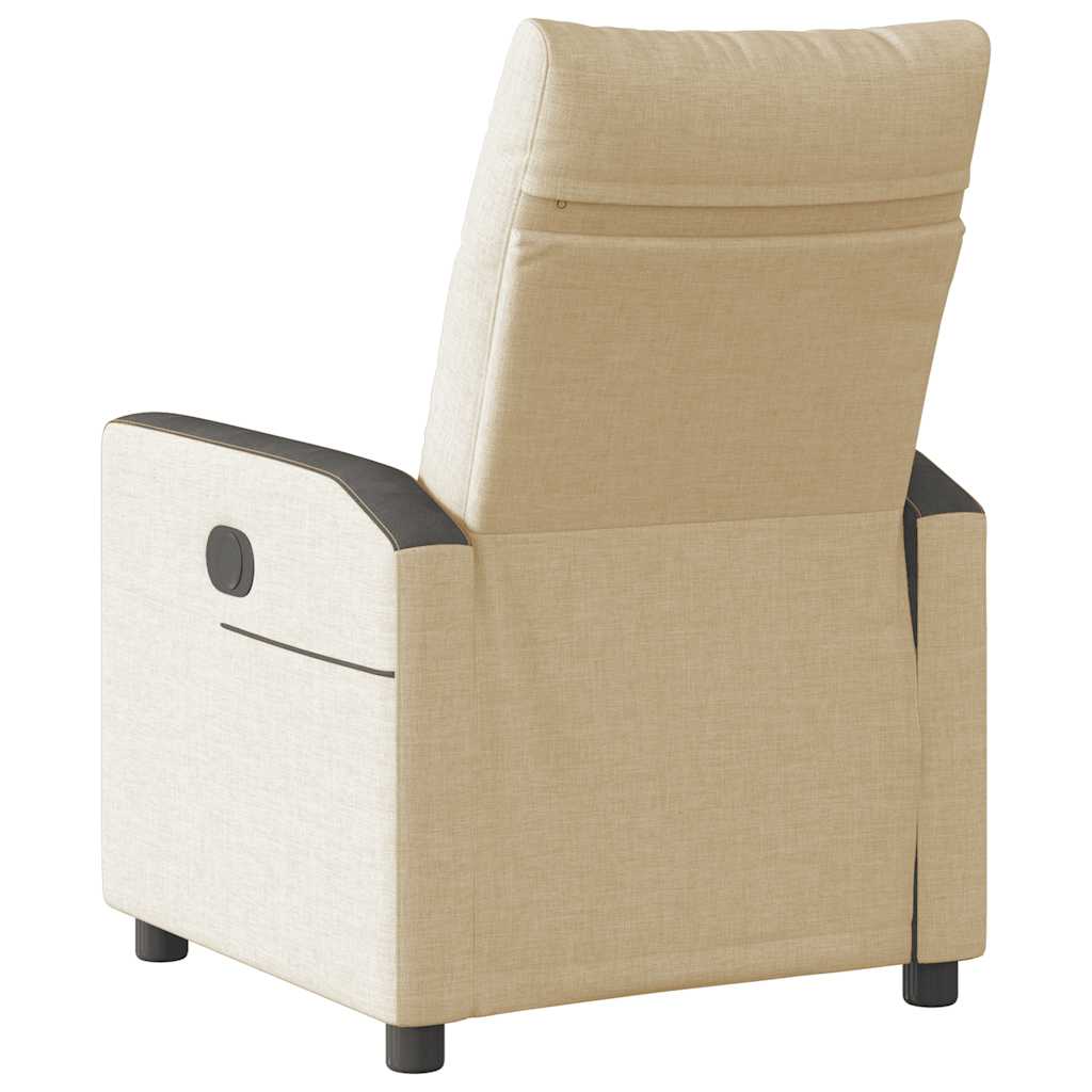 Polohovací Křeslo Krémové Textil Krémová