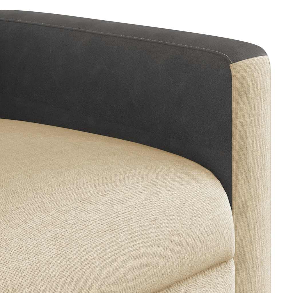 Polohovací Křeslo Krémové Textil Krémová