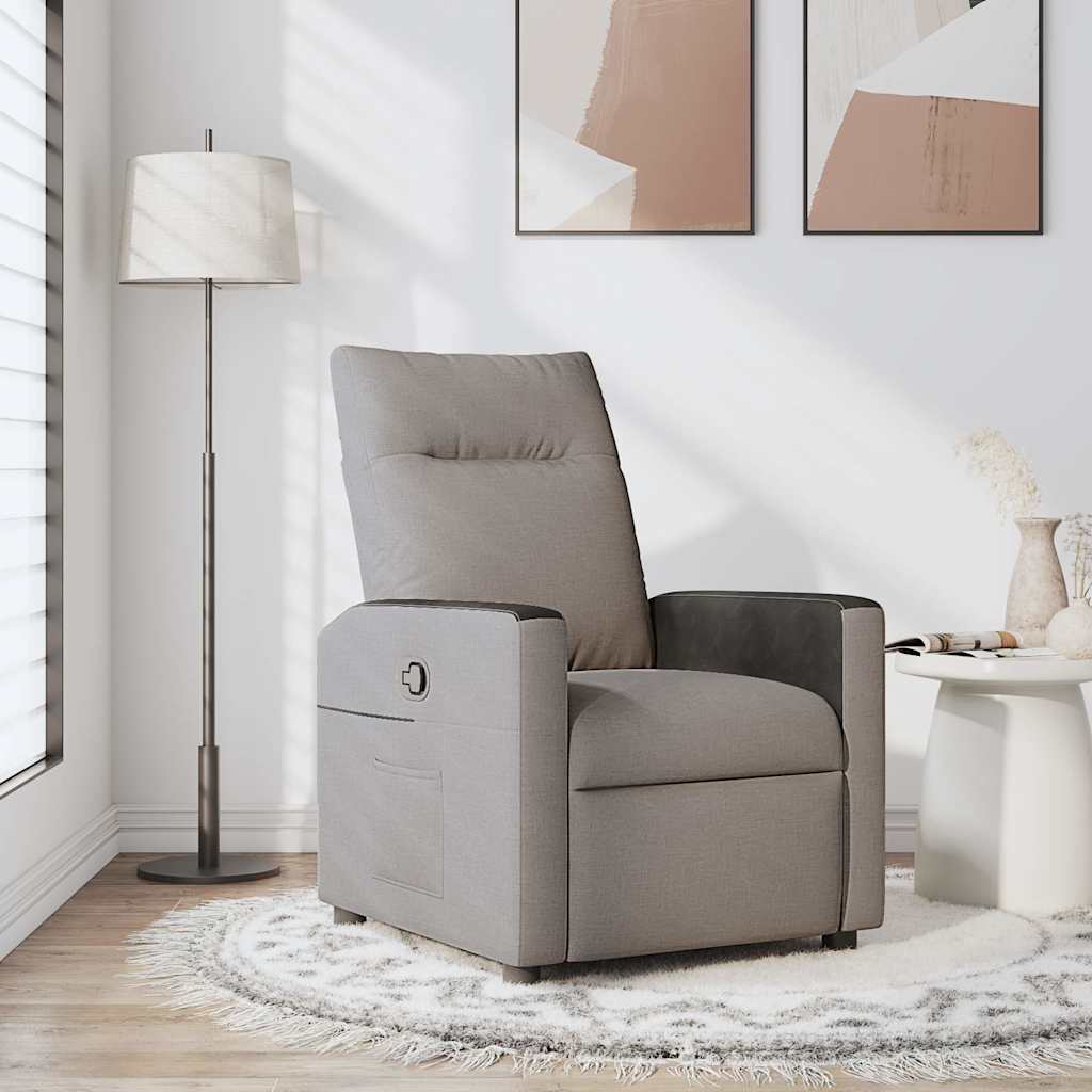 Masážní Polohovací Křeslo Textil Taupe