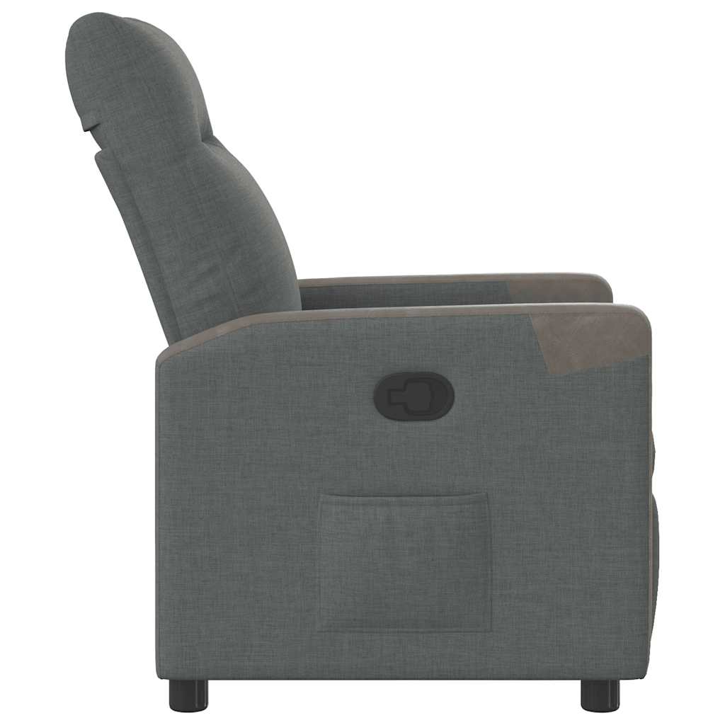 Polohovací Křeslo Tmavě Šedé Textil Tmavě Šedá