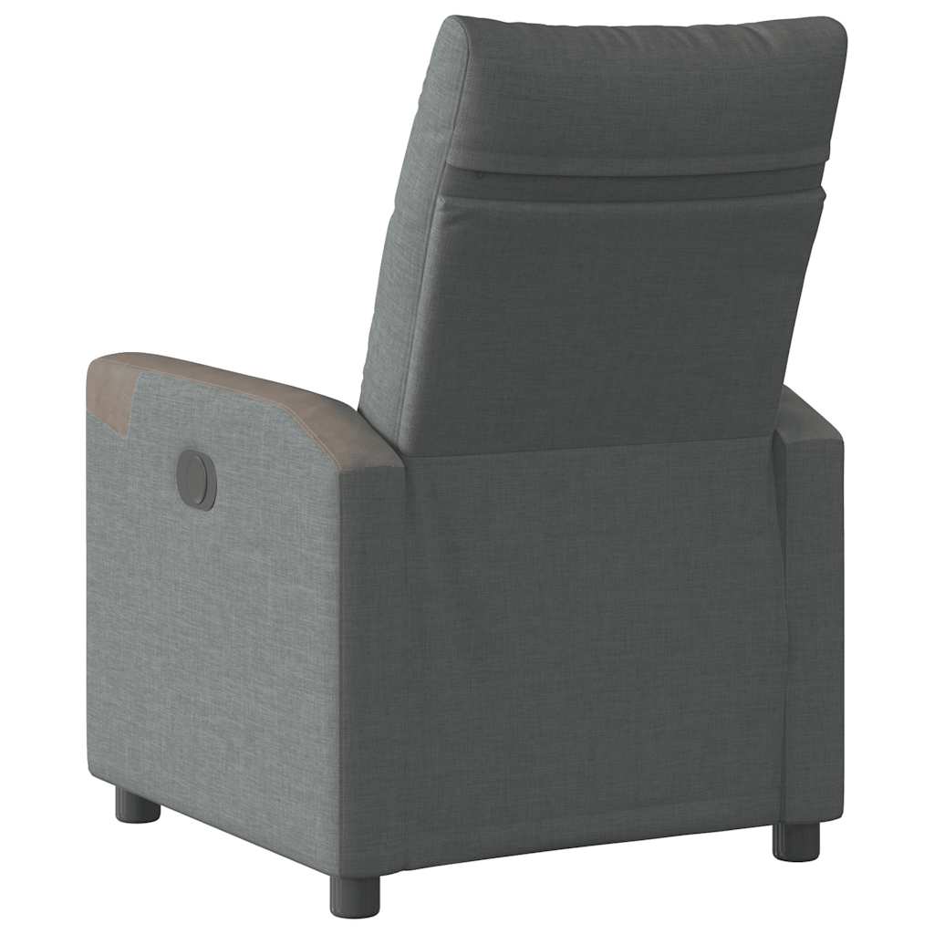 Polohovací Křeslo Tmavě Šedé Textil Tmavě Šedá