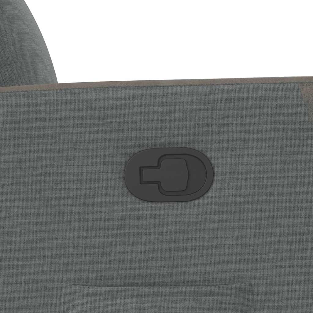 Polohovací Křeslo Tmavě Šedé Textil Tmavě Šedá