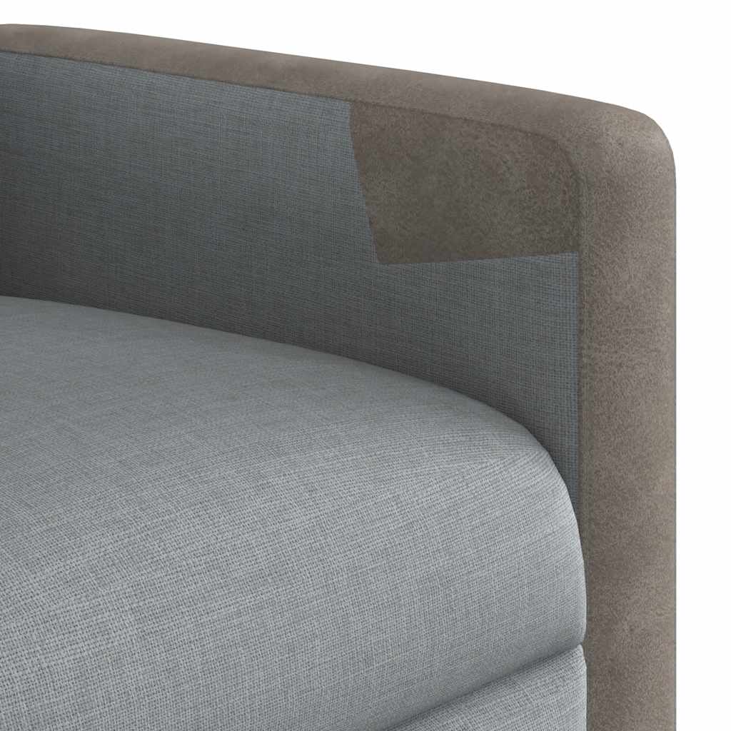 Masážní Polohovací Křeslo Světle Šedé Textil Světle Šedá