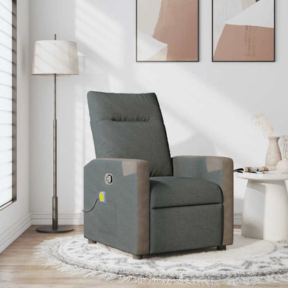 Polohovací Křeslo Tmavě Šedé Textil Tmavě Šedá