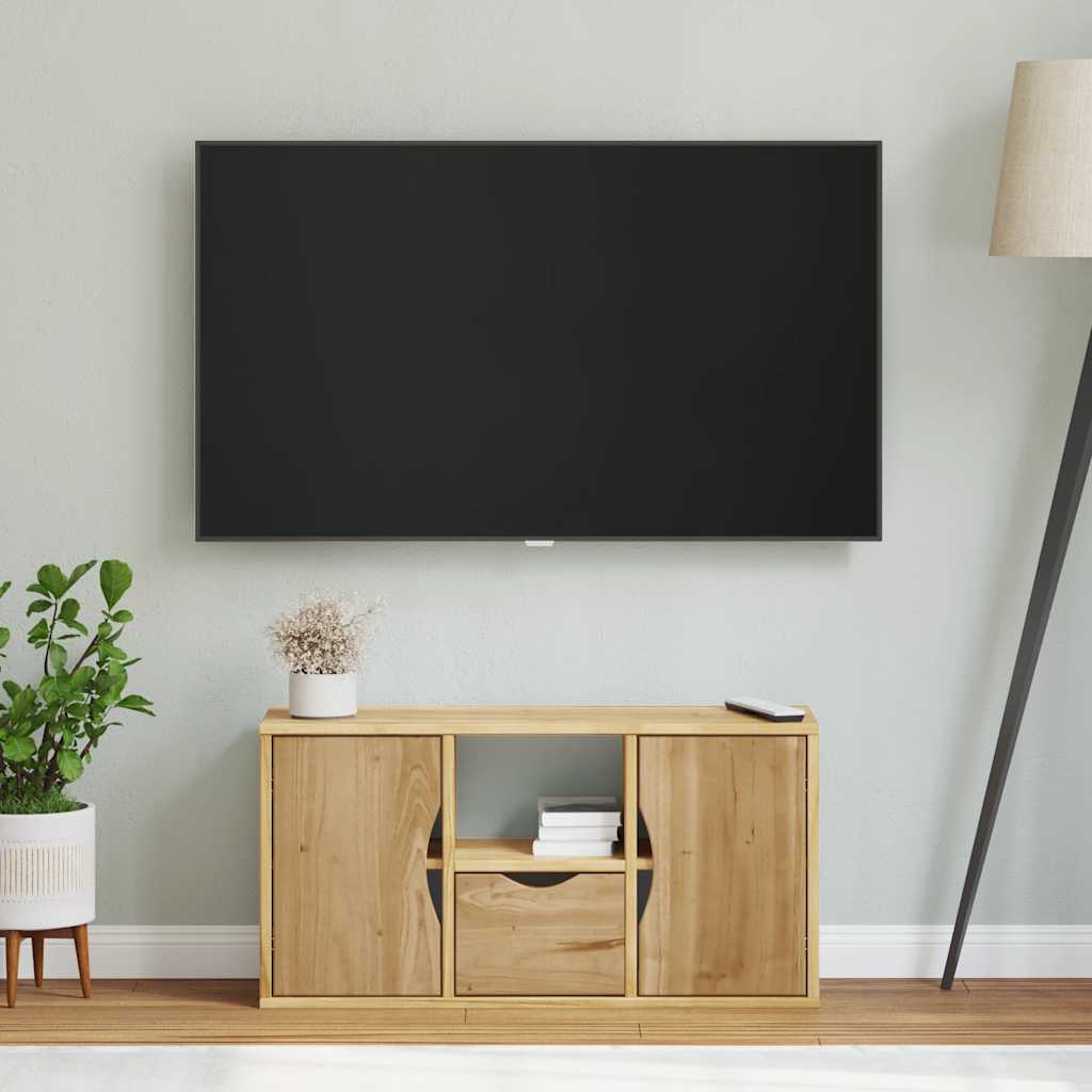 Tv Skříňka Se Zásuvkou "Odda" 79X24X40 Cm Borovicový Masiv