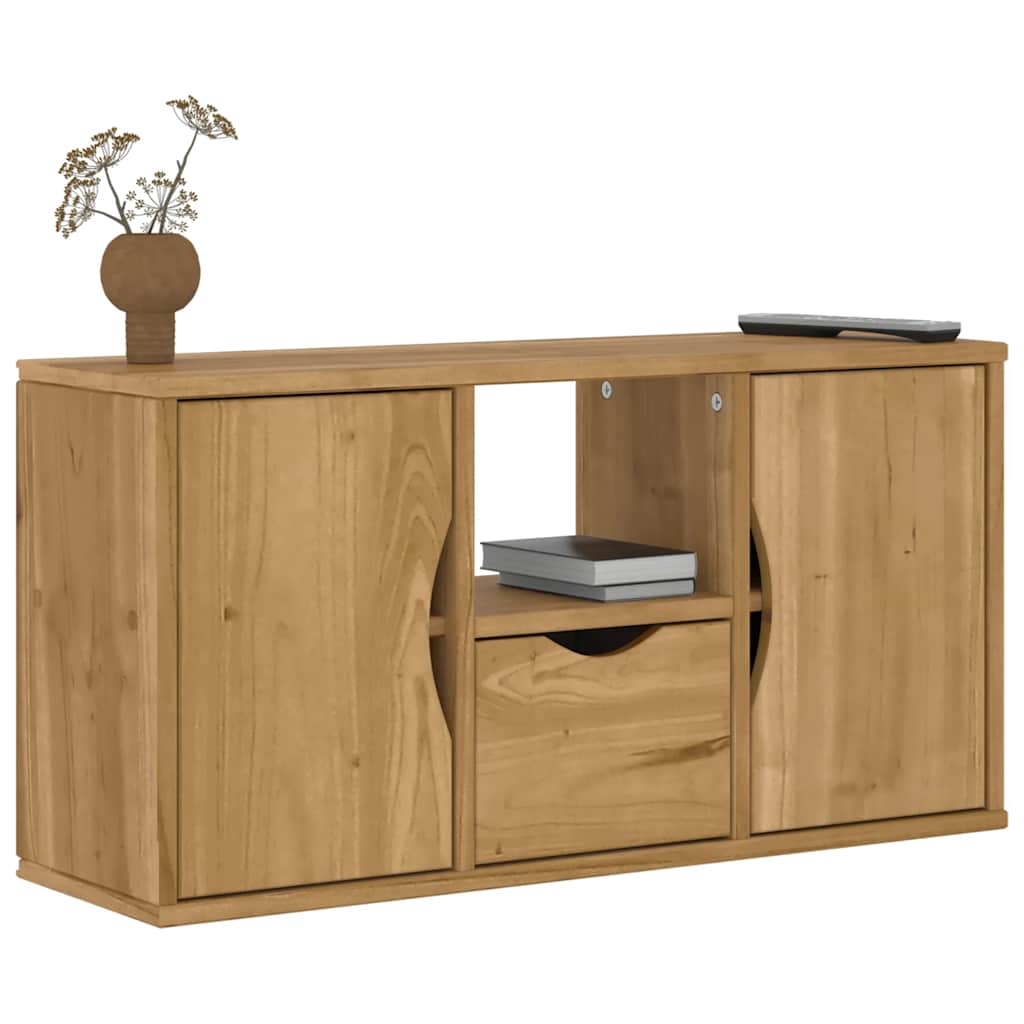 Tv Skříňka Se Zásuvkou "Odda" 79X24X40 Cm Borovicový Masiv