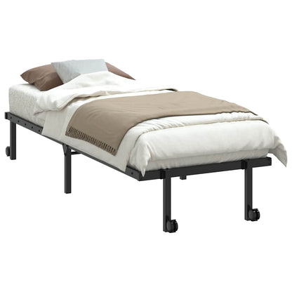 Rám Postele Bez Matrace Skládací Černý Ocelový