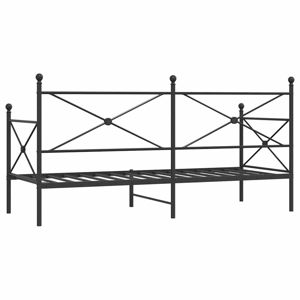 Válenda Bez Matrace Černá 75X190 Cm Ocel
