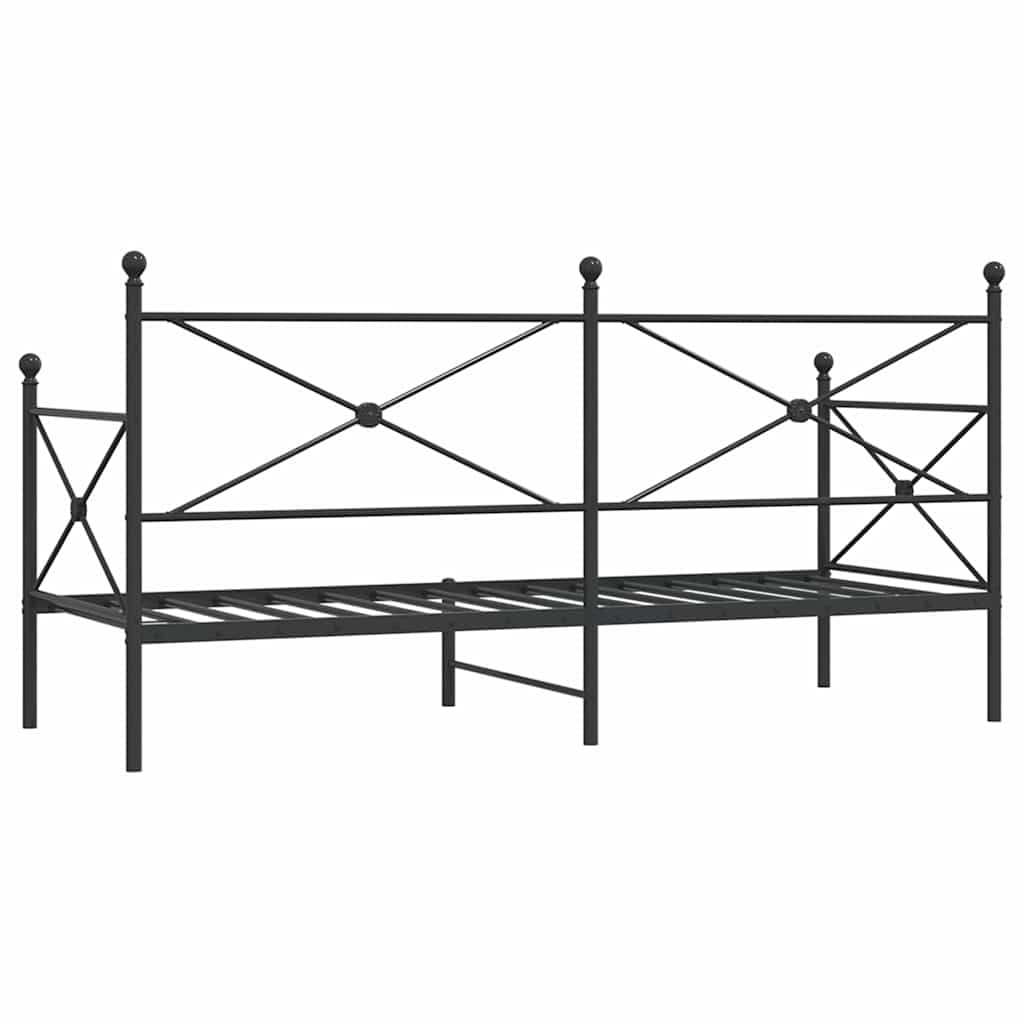 Válenda Bez Matrace Černá 80X200 Cm Ocel