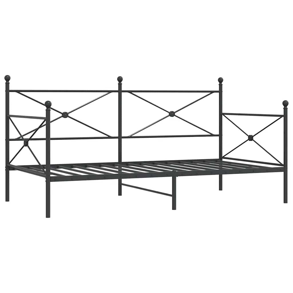 Válenda Bez Matrace Černá 107X203 Cm Ocel