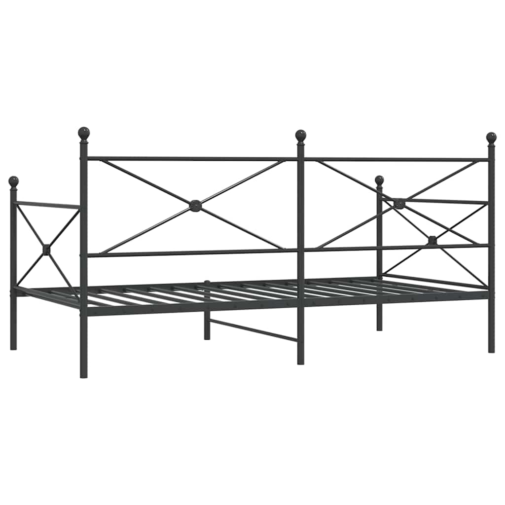 Válenda Bez Matrace Černá 107X203 Cm Ocel