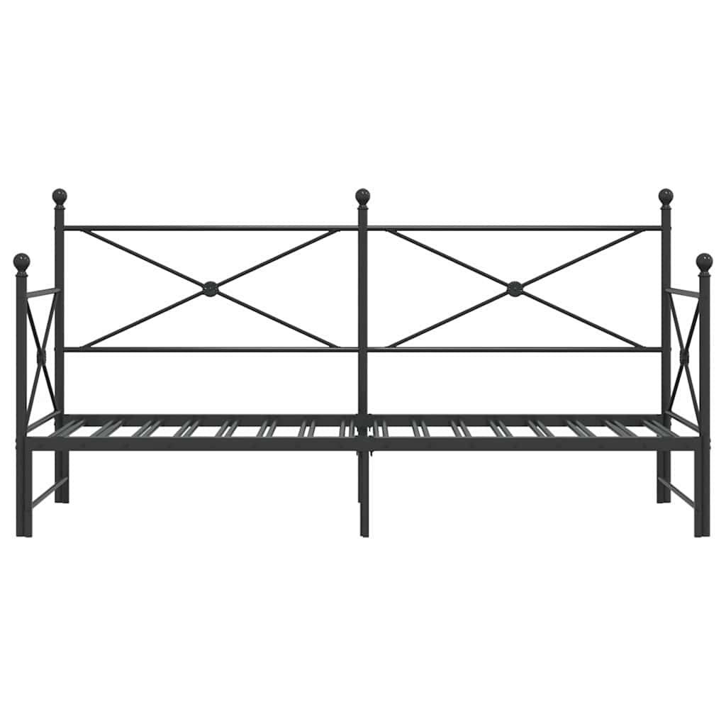 Válenda Se Přistýlkou Bez Matrace Černá 75 X 190 Cm Ocel