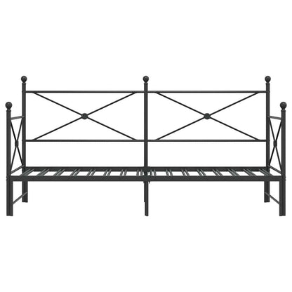 Válenda Se Přistýlkou Bez Matrace Černá 75 X 190 Cm Ocel