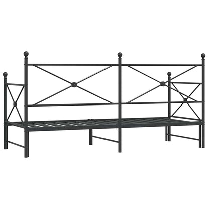 Válenda Se Přistýlkou Bez Matrace Černá 75 X 190 Cm Ocel