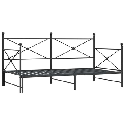 Válenda Se Přistýlkou Bez Matrace Černá 100X200 Cm Ocel