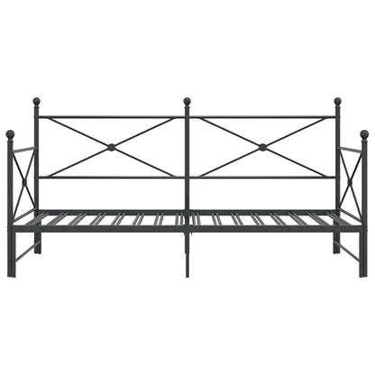 Válenda Se Přistýlkou Bez Matrace Černá 100X200 Cm Ocel