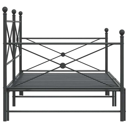 Válenda Se Přistýlkou Bez Matrace Černá 100X200 Cm Ocel