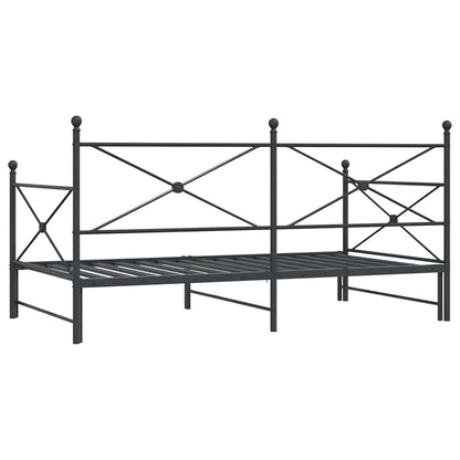 Válenda Se Přistýlkou Bez Matrace Černá 100X200 Cm Ocel