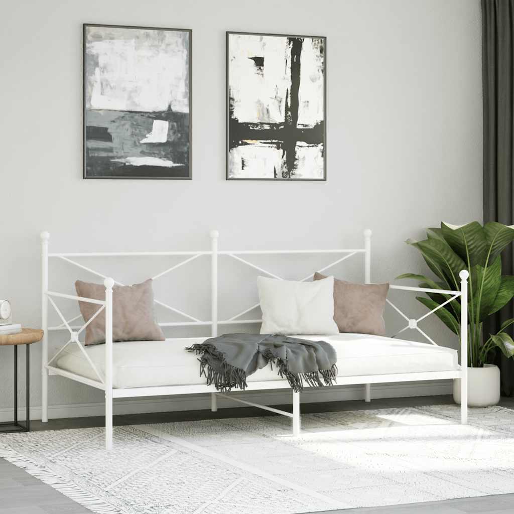 Válenda Bez Matrace Bílá 100X200 Cm Ocel