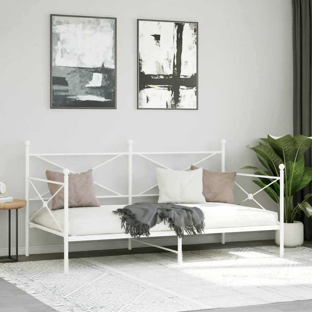 Válenda Bez Matrace Bílá 107X203 Cm Ocel