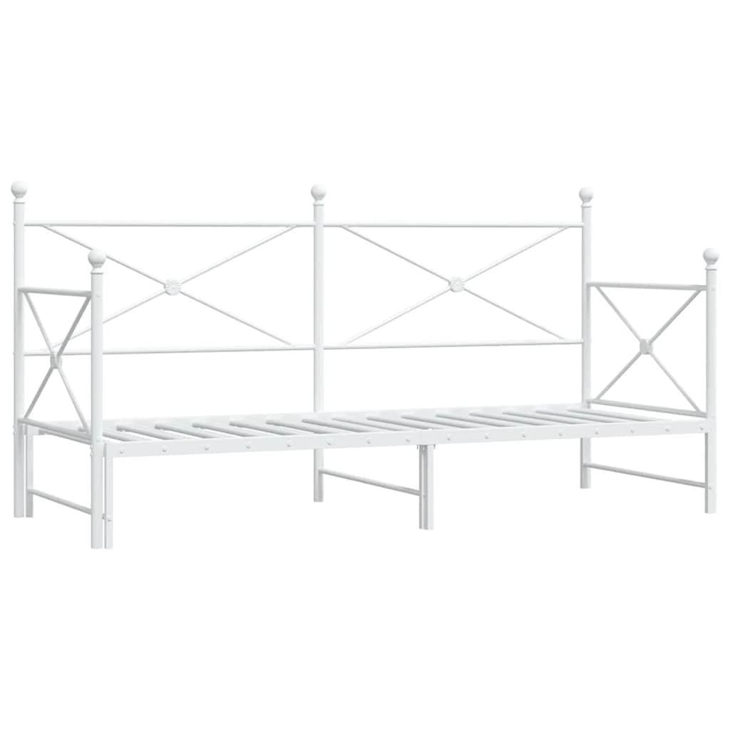 Válenda Se Přistýlkou Bez Matrace Bílá 75 X 190 Cm Ocel