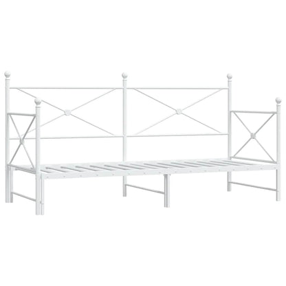 Válenda Se Přistýlkou Bez Matrace Bílá 75 X 190 Cm Ocel