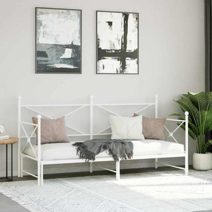 Válenda Se Přistýlkou Bez Matrace Bílá 75 X 190 Cm Ocel