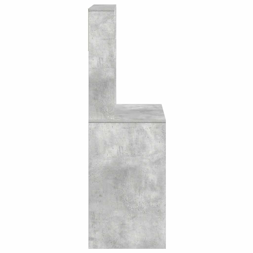 Psací Stůl S Policemi Betonově Šedý 100X45X140 Cm Kompozit