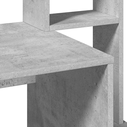 Psací Stůl S Policemi Betonově Šedý 100X45X140 Cm Kompozit